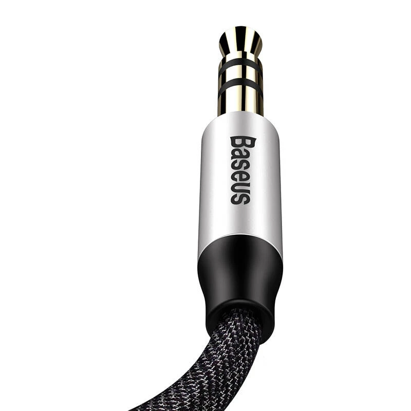 Baseus Yiven garso kabelis 3.5 mm vyriškas M30 1.5 m sidabrinis+juodas