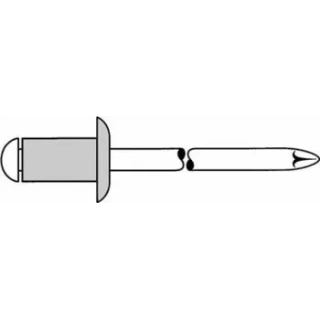Aklakniedė GESIPA 1433592 Al/A2 4x12 mm standartinė, užveržimo diapazonas 6,5–8,5 mm, pakuotė po 500 vnt.