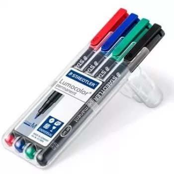 Permanentiniai žymekliai Staedtler Lumocolor 317 WP4 juoda, mėlyna, žalia, raudona