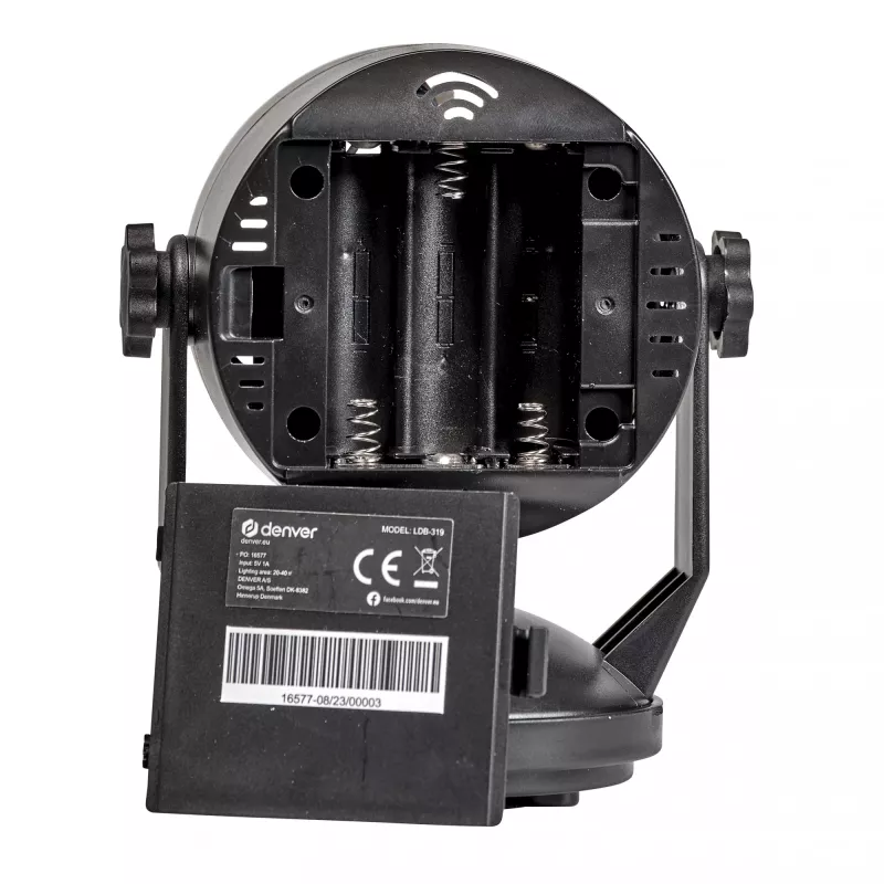 LED disko rutulys DENVER LDB-319 – kompaktiškas LED vakarėlių šviestuvas