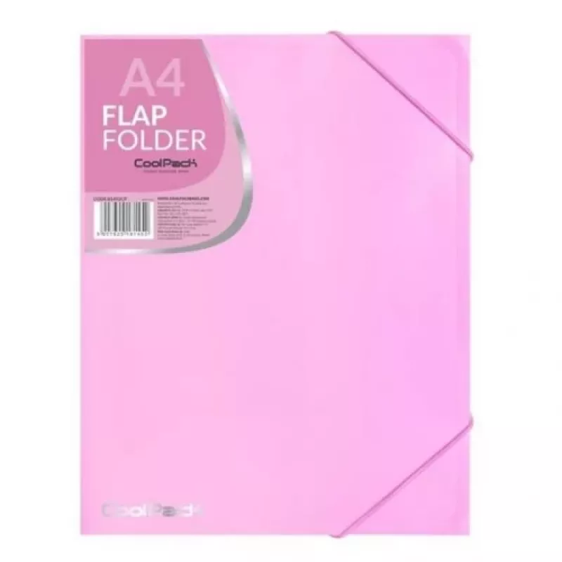 Coolpack aplankas su atvartu PP, A4, pastelinė rožinė