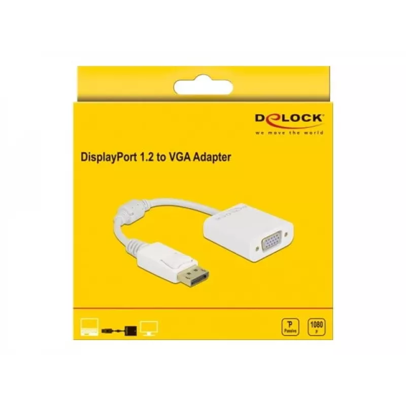 Adapteris DisplayPort 1.2 (vyriškas) į VGA (moteriška) DeLOCK 61007
