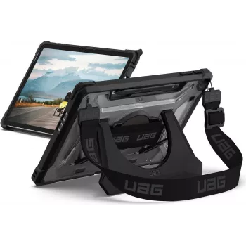 UAG Urban Armor Gear Plasma dėklas su rankenėle ir atramėle | Microsoft Surface Pro 12 colių (1. versija) | ledo (permatoma)/juoda | 324023114340