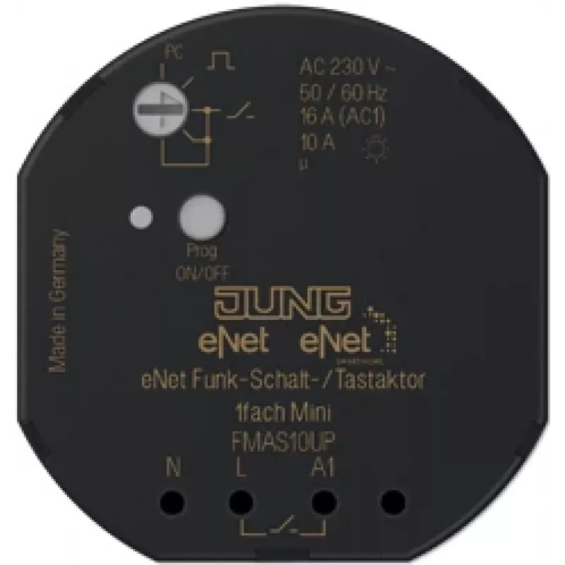 Jungiklis JUNG FM AS 10 UP – įmontuojamas, 868 MHz, 230 V, 2300 W, 53×28 mm