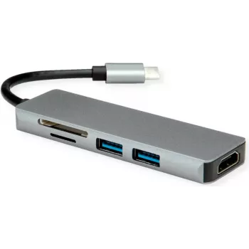 ROLINE Docking stotelė Type C HDMI 2x USB3.2 Gen1 A SD/MicroSD