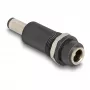 Adapteris DELOCK DC 5.5 x 2.1 mm (moteriškas) į DC 5.5 x 2.5 mm (vyriškas), juodas