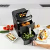 Karšto oro gruzdintuvė Taurus Air Fry Duo Slim 13 L dviguba, 2800 W, liečiamasis valdymas, juoda