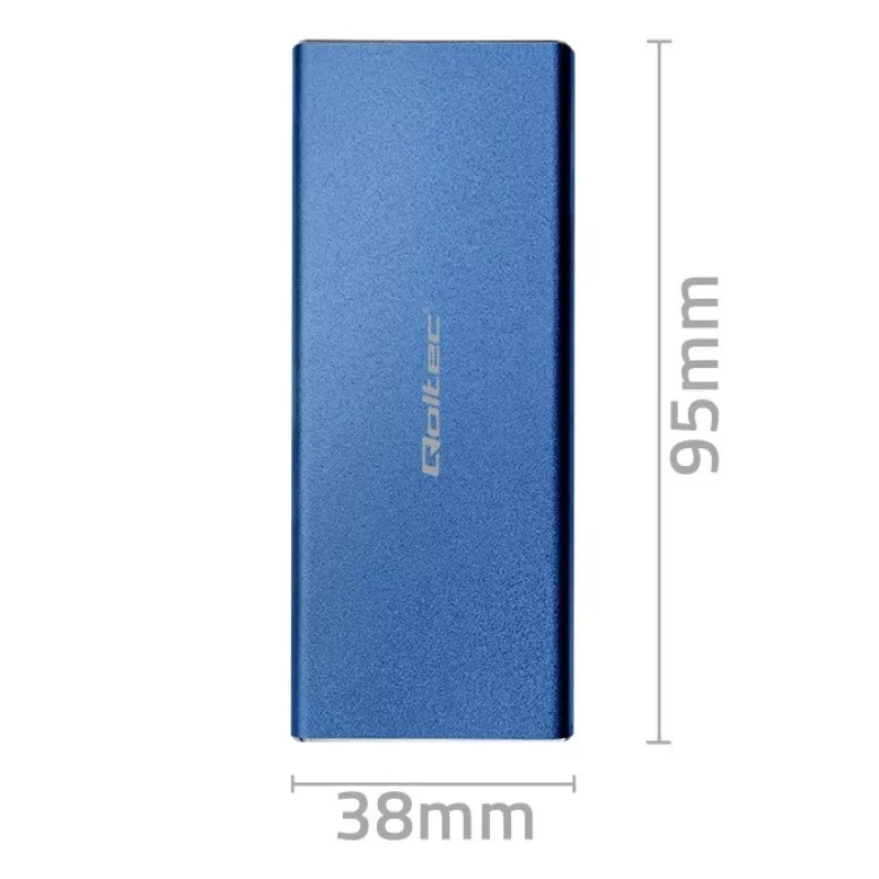 Išorinis SSD korpusas QOLTEC 51832 – M.2 SATA, USB 3.0, iki 2TB, mėlynas, 4 lizdai