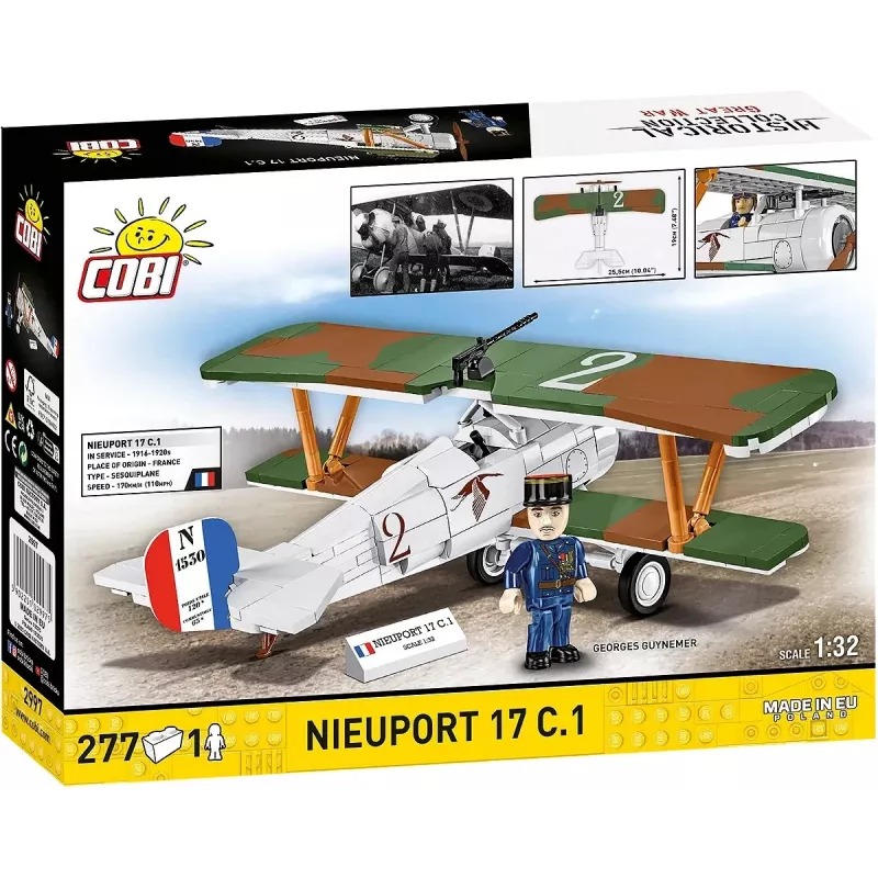 Konstruktorius Cobi Blocks Nieuport 17 C.1 277 dalių – Lėktuvo modelio rinkinys, kolekcinis blokelių rinkinys