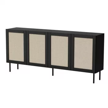 JUTA 4D komoda 4D 200x39,5x90 juodas + linol calabria