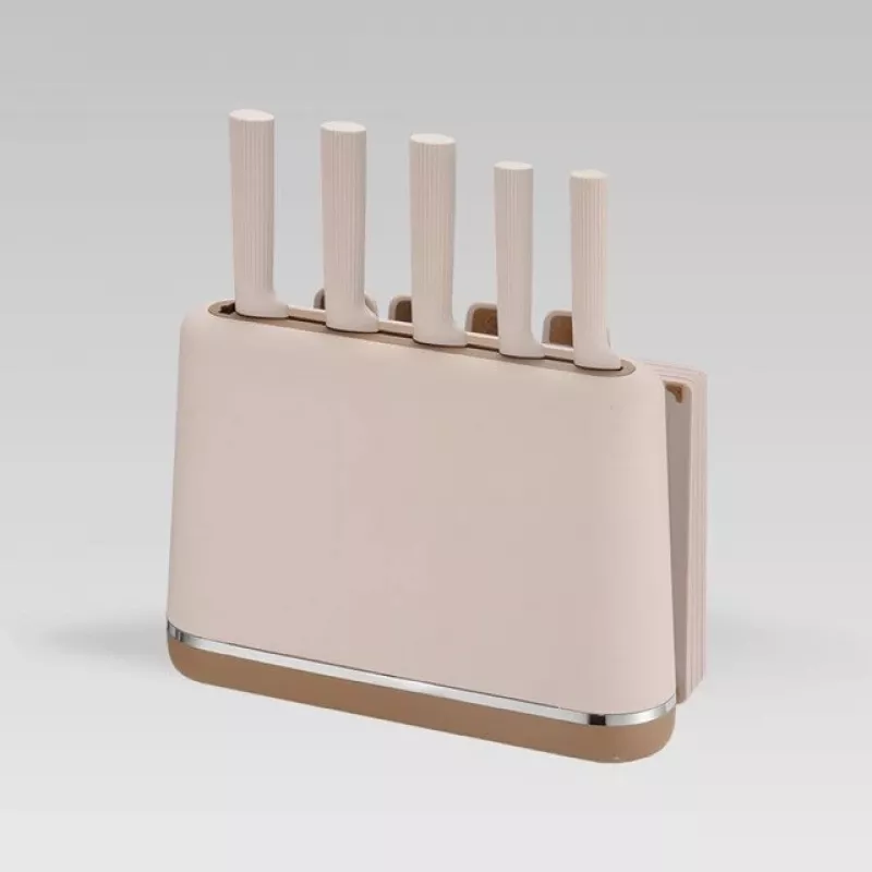 Peilių rinkinys su bloku ir pjaustymo lenta Maestro MR-1412-BEIGE Smėlio spalvos