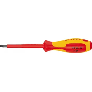 Knipex VDE Torx atsuktuvas dydis T10, ašmenų ilgis 60 mm, DIN EN 60900 (98 26 10)