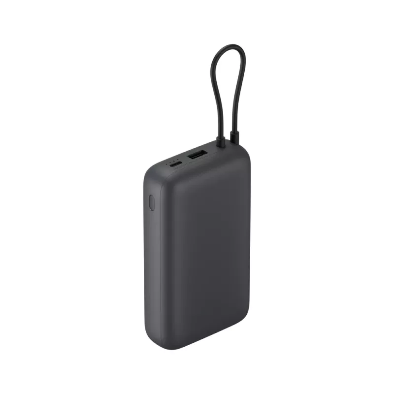 Power bank Xiaomi 20000mAh su integruotu kabeliu, tamsiai pilka, modelis 61828