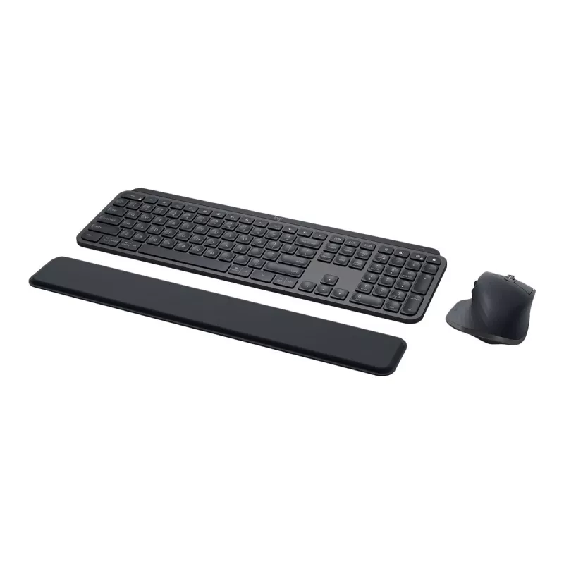 Logitech MX Keys Combo verslui 2 kartos klaviatūra + pelė, RF belaidis + Bluetooth, AZERTY prancūziškas išdėstymas, grafitas