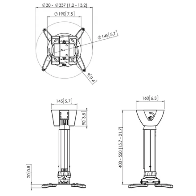 Lubinis laikiklis projektoriui Vogel's PPC1540W baltas