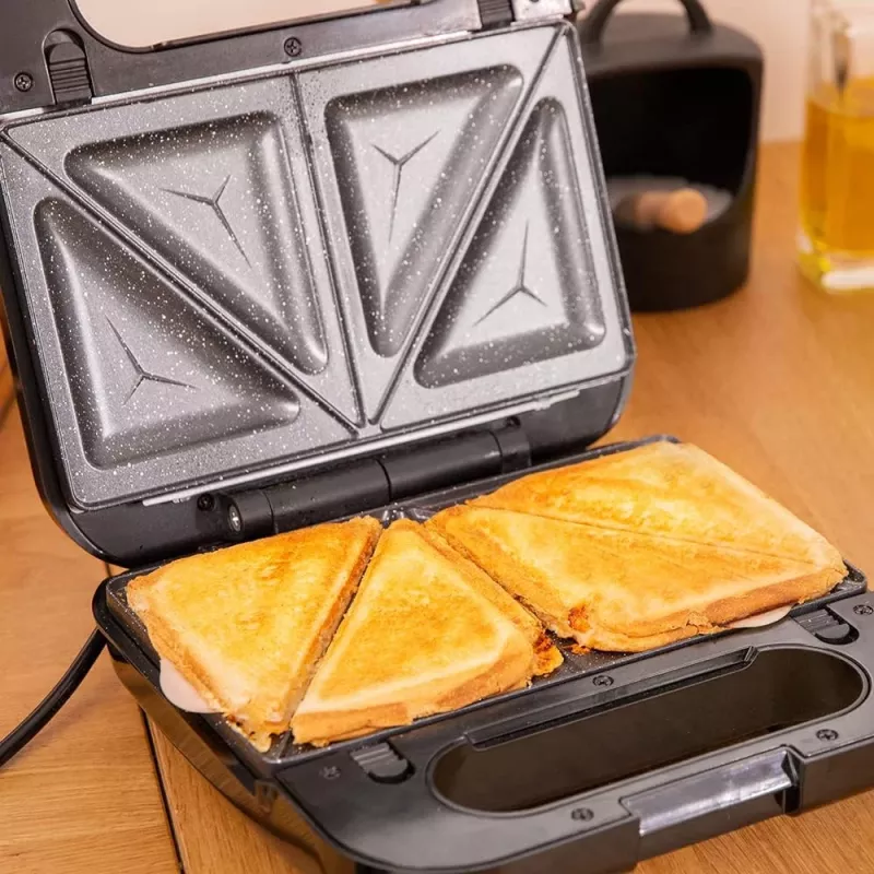 Cecotec sumuštinių keptuvė Rock’nToast 4in1 | 1000 W | 4 plokštės | Juoda