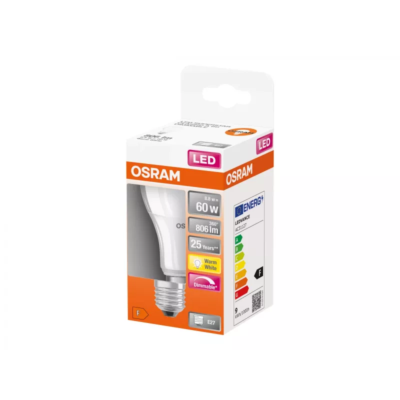 OSRAM Parathom Classic LED lemputė E27 8.8 W šilta balta
