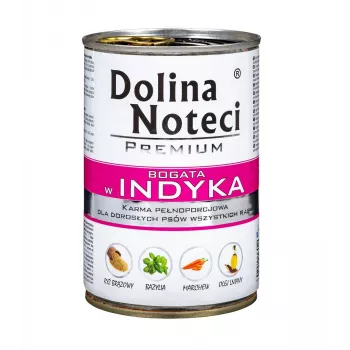 DOLINA NOTECI Premium Rich in turkey – šlapias ėdalas šunims – 400 g
