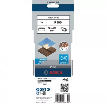 Bosch 2 608 606 003 šlifavimo juostų rinkinys 3 vnt.