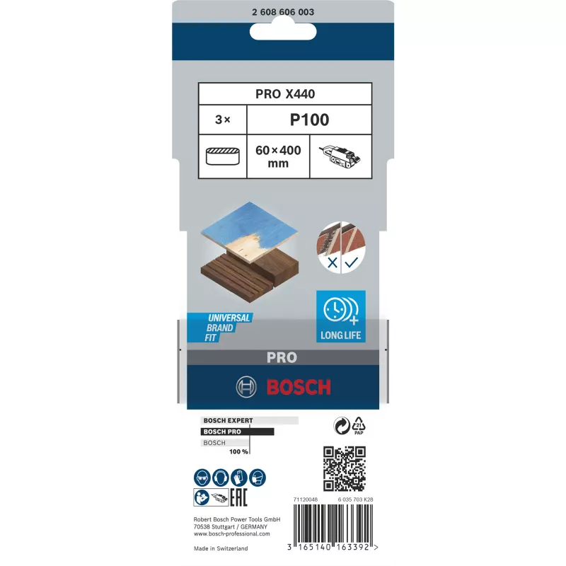 Bosch 2 608 606 003 šlifavimo juostų rinkinys 3 vnt.