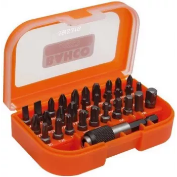 Bitų rinkinys Bahco 31 vnt. plyšiniams, Phillips, Pozidriv, TORX, šešiakampiams varžtams