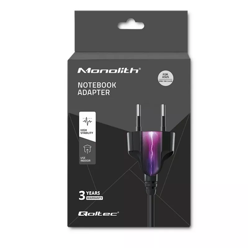 Qoltec 51745 maitinimo adapteris / keitiklis 65 W juodas