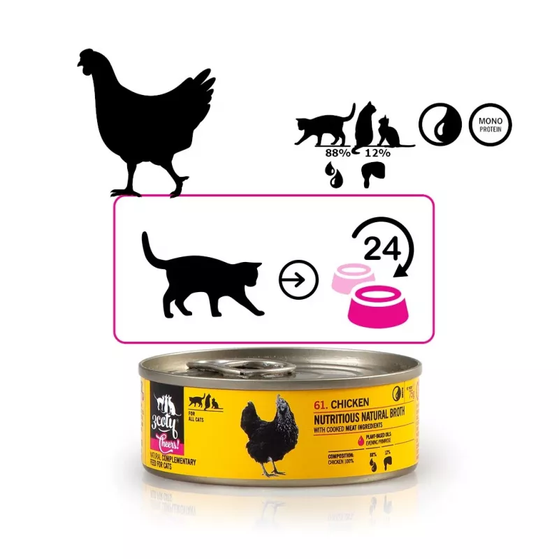 Šlapias kačių ėdalas 3coty Chicken Cheers 75 g