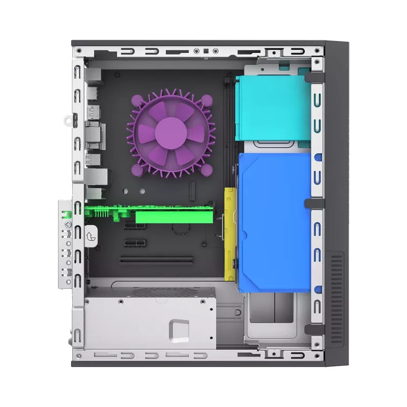 Akyga AK-302-01BL SFF kompiuterio korpusas, Micro ATX / Mini ITX, USB-C + 2x USB 3.0 + USB 2.0, be maitinimo bloko, juodas