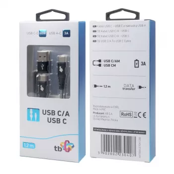 USB A į C laidas TB AKTBXKUCTOA120B 1,2 m, juodas