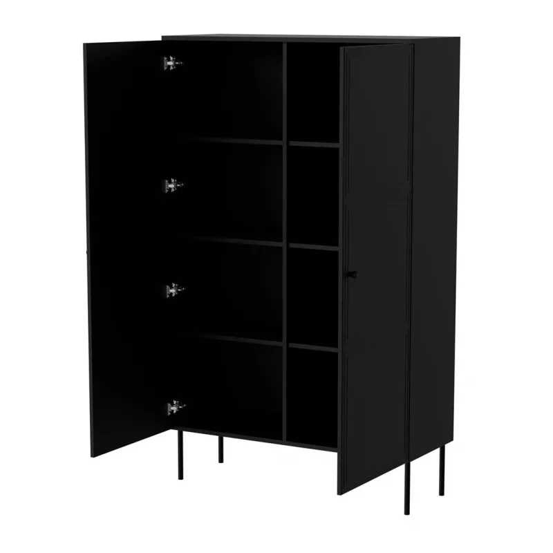 Laikymo spinta Cama Meble PALAZZO BIS 100x39x166 matinė juoda, ant grindų, prie sienos