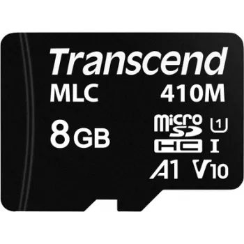Transcend 410M atminties kortelė 8 GB A1 Video Class V10 UHS-I U1 Class10 microSDHC UHS-I
