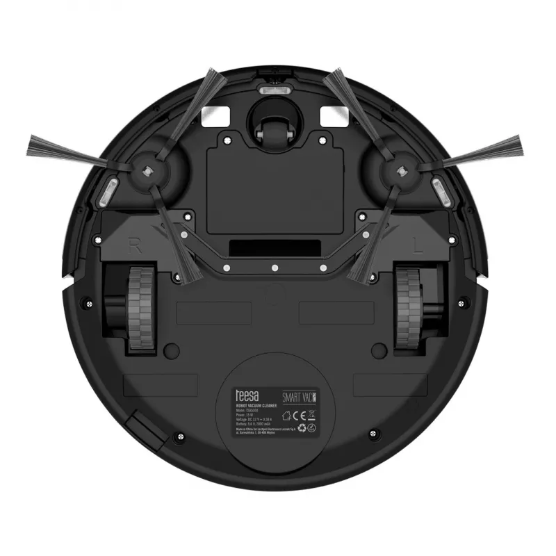 Robotinis dulkių siurblys TEESA Smart VAC 2 – juodas, apvalus, 1000 Pa, Wi-Fi