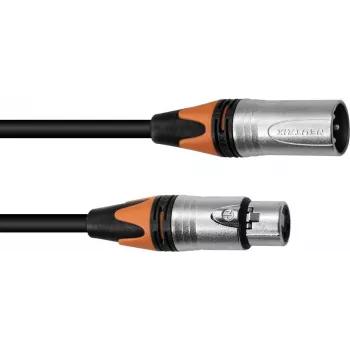 XLR laidas PSSO 3 kontaktų, 3 m, juodas, Neutrik jungtimis