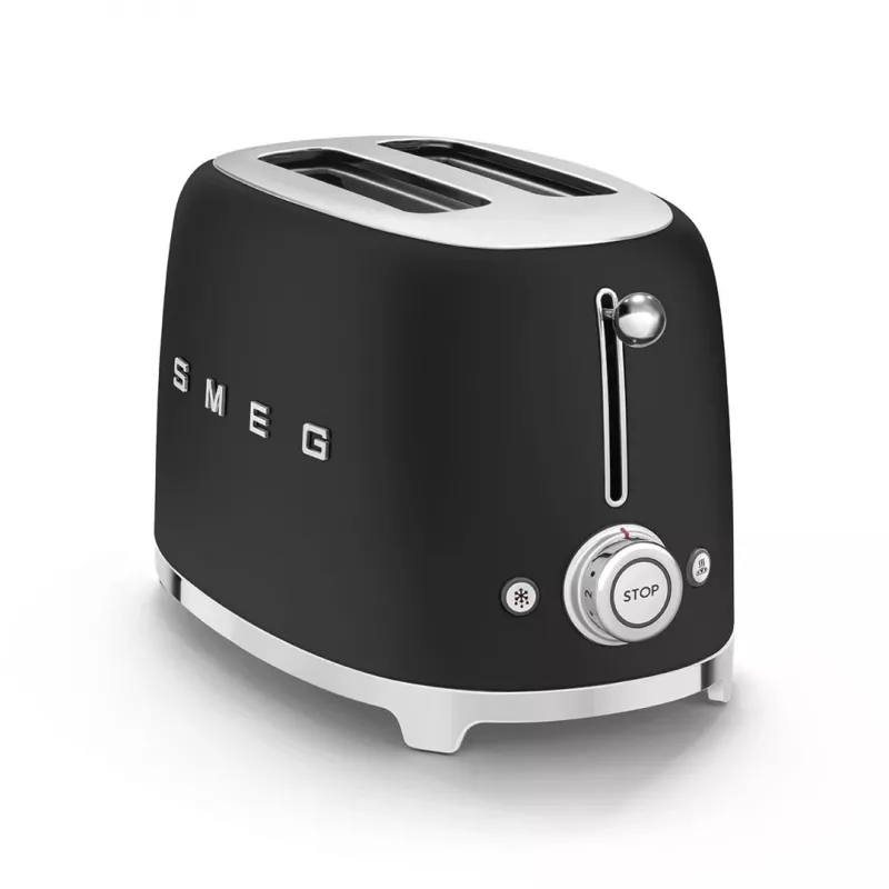 Skrudintuvas Smeg 50's Style TSF01BLMEU 2 dviems riekelėms, juodas, nerūdijantis plienas