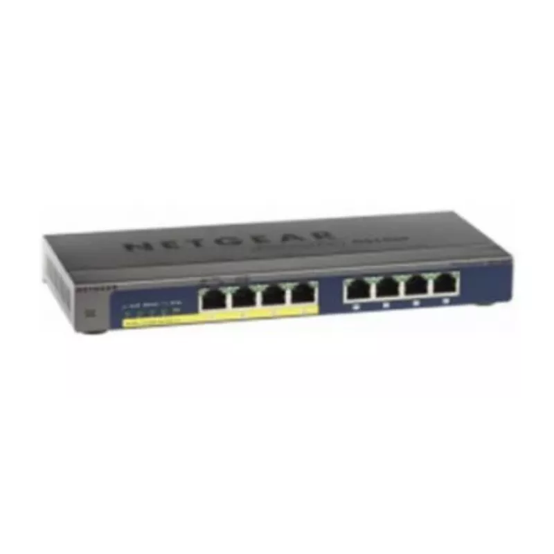 NETGEAR GS108PP nevaldomas Gigabit Ethernet (10/100/1000) jungiklis su PoE, juodas
