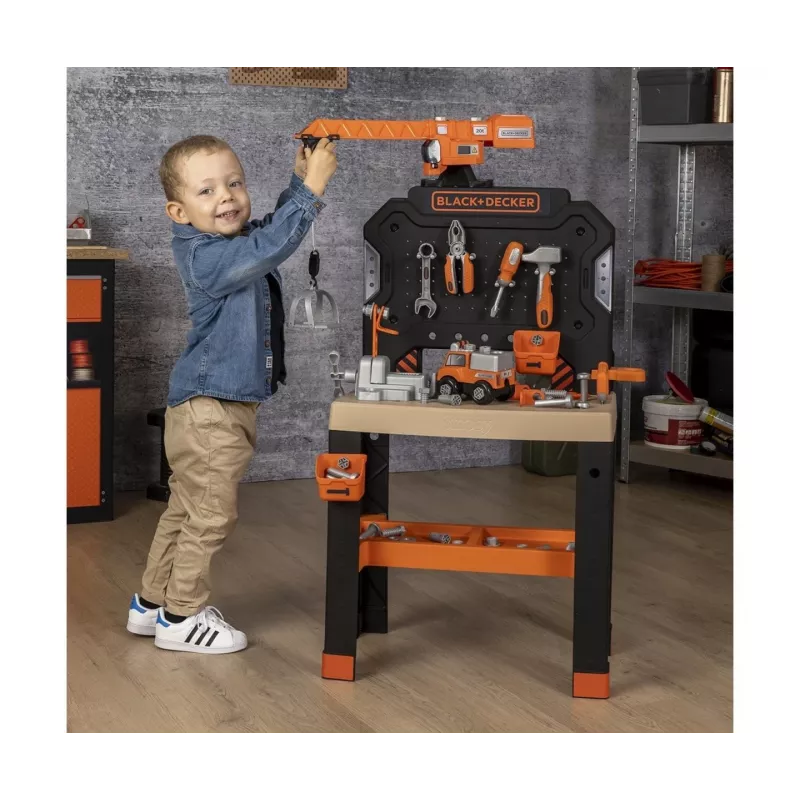 Vaikiškas dirbtuvių žaislas SMOBY Bricolo Builder 7600360741 – Statybinių įrankių rinkinys vaidmenų žaidimams