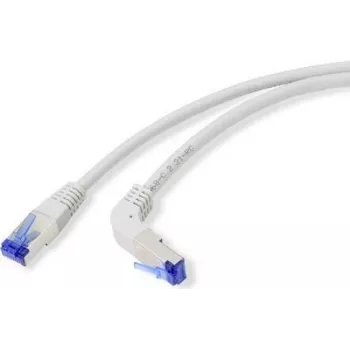 Renkforce RJ45 RJ45 jungiamasis kabelis CAT 6a S/FTP 10,00 m pilkas 90° žemyn lenktas (RF-4892538)