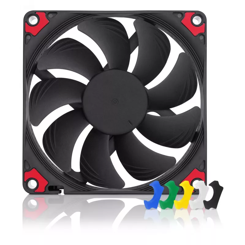 Noctua NF-A9x14 HS-PWM CH.BK.S 92 mm plokščias kompiuterio korpuso ventiliatorius su PWM, 12 V, 600–2500 RPM, 57,5 m³/h, 14 mm storis