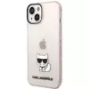 Karl Lagerfeld KLHCP14MCTRI kietas dėklas iPhone 14 Plus / 15 Plus 6.7 rožinis / rožinis permatomas Choupette Body