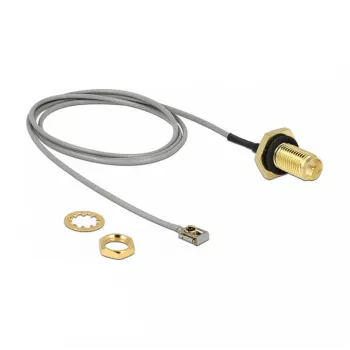 Koaksialinis kabelis DeLOCK 89927 0,5 m RP-SMA MHF I LK juoda pilka