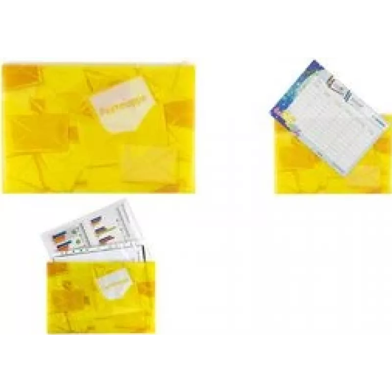 Dokumentų aplankalas Herma Postmappe Zipper A4 PP geltonas XL formato A4 dokumentams