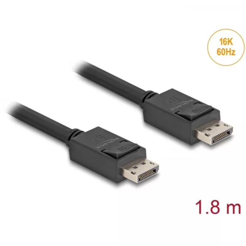 Delock DisplayPort kabelis DisplayPort 2.1, 1,8 m, 16K 60 Hz, 80 Gbps