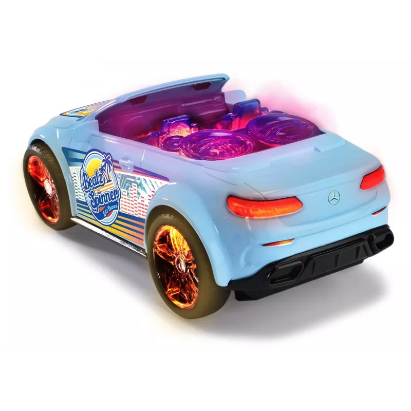 Dickie Toys Mercedes-Benz E-Class Beat Spinner mėlynas – motorizuotas vaikiškas automobilis su muzika ir šviesomis