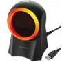 Stalinis brūkšninių kodų skaitytuvas QOLTEC 50857 — 1D/2D, USB, ABS korpusas, juodas, 1,75 m laidas