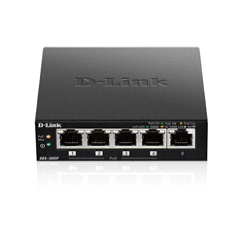 D-Link DGS-1005P/E tinklo jungiklis nevaldomas Gigabit Ethernet (10/100/1000) Power over Ethernet (PoE) juodas