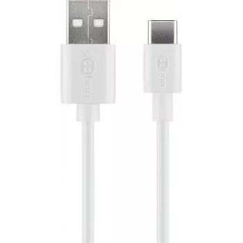 Wentronic 45563 1m USB A USB C laidas, baltas (45563)