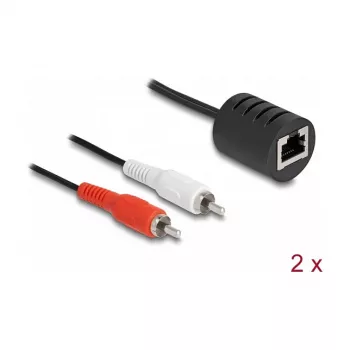 DeLOCK 87857 garso laidas 2 x RCA kištukas – RJ-45 lizdas, juoda/raudona/balta