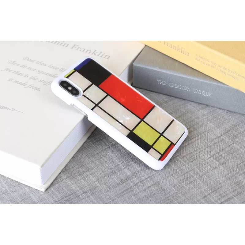 iKins Mondrian telefono dėklas iPhone XS/X (baltos spalvos), K1624H