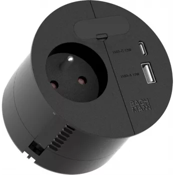 Maitinimo juosta Bachmann 938.202 – 1x UTE lizdas, 1x USB A/C 22W, 1x KBD, 2,0 m laidas, CEE7/7 kištukas