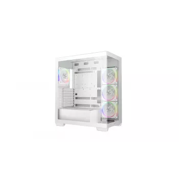 Korpusas DeepCool CG580 4F V2 Midi Tower baltas – ATX, grūdintas stiklas, 3x120mm šoniniai ventiliatoriai, 360mm šoninis radiatorius